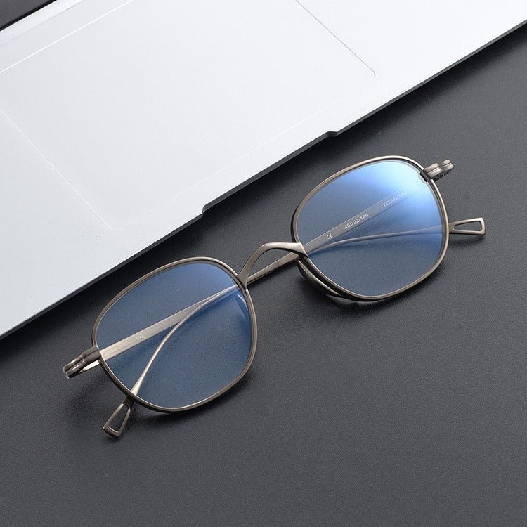 KameManNen Style 114 Pure Titanium Rectangular Eyeglass Frame | Lightweight Full Rim Glasses for High Prescription & Daily Wear - HP eyeglasses