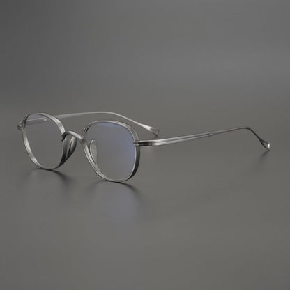 KameManNen Style 114 Pure Titanium Rectangular Eyeglass Frame | Lightweight Full Rim Glasses for High Prescription & Daily Wear - HP eyeglasses