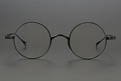 KameManNen Style 99 Round Titanium Eyeglasses Frame | Japanese Retro Small Round Glasses | Lightweight Pure Titanium Optical Frame for High Prescription & Blue Light Lenses - HP eyeglasses