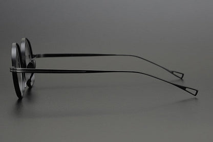 KameManNen Style 99 Round Titanium Eyeglasses Frame | Japanese Retro Small Round Glasses | Lightweight Pure Titanium Optical Frame for High Prescription & Blue Light Lenses - HP eyeglasses