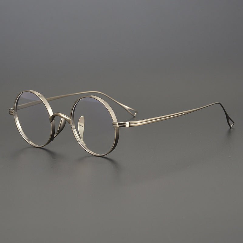 KameManNen Style 99 Round Titanium Eyeglasses Frame | Japanese Retro Small Round Glasses | Lightweight Pure Titanium Optical Frame for High Prescription & Blue Light Lenses - HP eyeglasses