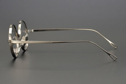 KameManNen Style 99 Round Titanium Eyeglasses Frame | Japanese Retro Small Round Glasses | Lightweight Pure Titanium Optical Frame for High Prescription & Blue Light Lenses - HP eyeglasses