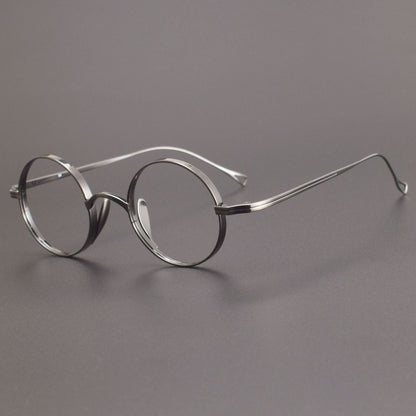 KameManNen Style 99 Round Titanium Eyeglasses Frame | Japanese Retro Small Round Glasses | Lightweight Pure Titanium Optical Frame for High Prescription & Blue Light Lenses - HP eyeglasses