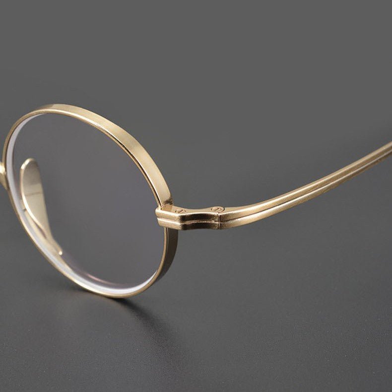 KameManNen Style 99 Round Titanium Eyeglasses Frame | Japanese Retro Small Round Glasses | Lightweight Pure Titanium Optical Frame for High Prescription & Blue Light Lenses - HP eyeglasses