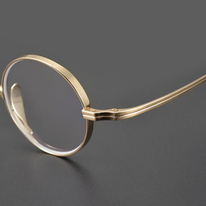 KameManNen Style 99 Round Titanium Eyeglasses Frame | Japanese Retro Small Round Glasses | Lightweight Pure Titanium Optical Frame for High Prescription & Blue Light Lenses - HP eyeglasses