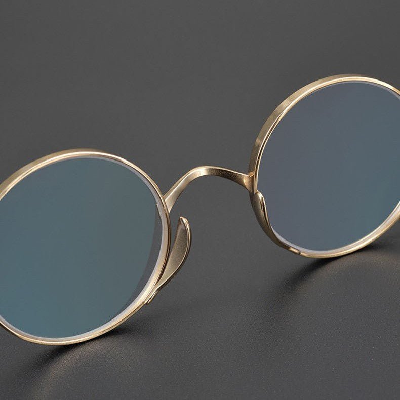 KameManNen Style 99 Round Titanium Glasses | Japanese Retro Small