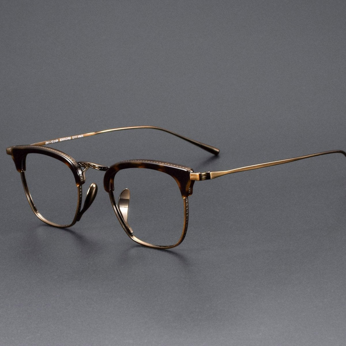 KameManNen Style KMN - 1112 Browline Titanium Eyeglasses | Japanese Minimalist Pure Titanium Frame with Acetate Rim | Lightweight Square Full - Rim Glasses for High Prescription - HP eyeglasses