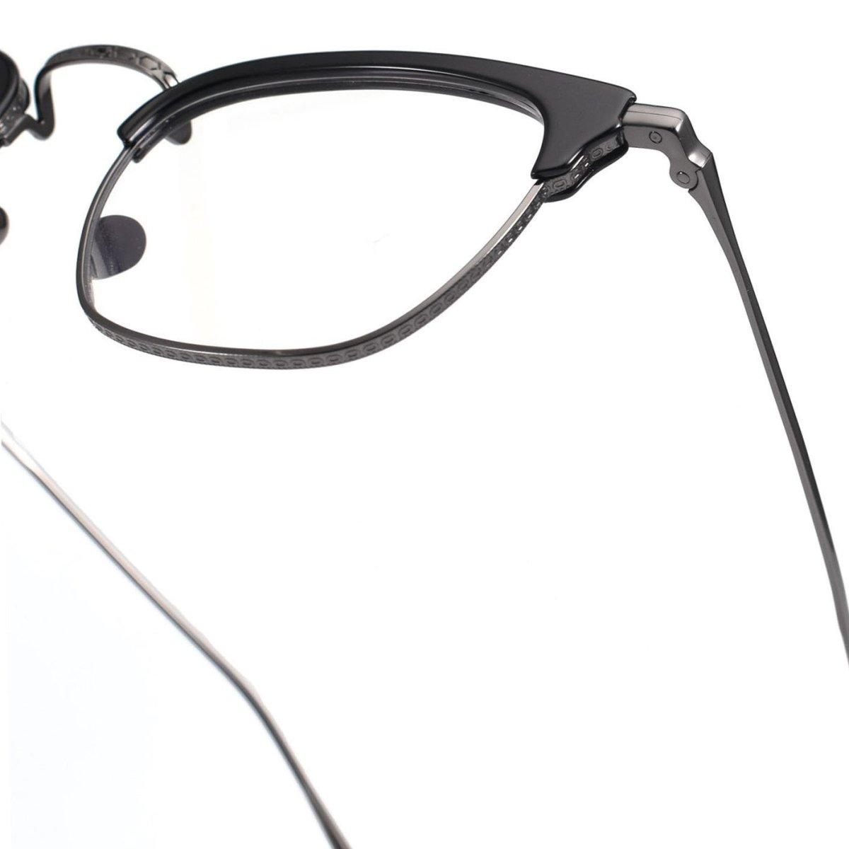 KameManNen Style KMN - 1112 Browline Titanium Eyeglasses | Japanese Minimalist Pure Titanium Frame with Acetate Rim | Lightweight Square Full - Rim Glasses for High Prescription - HP eyeglasses