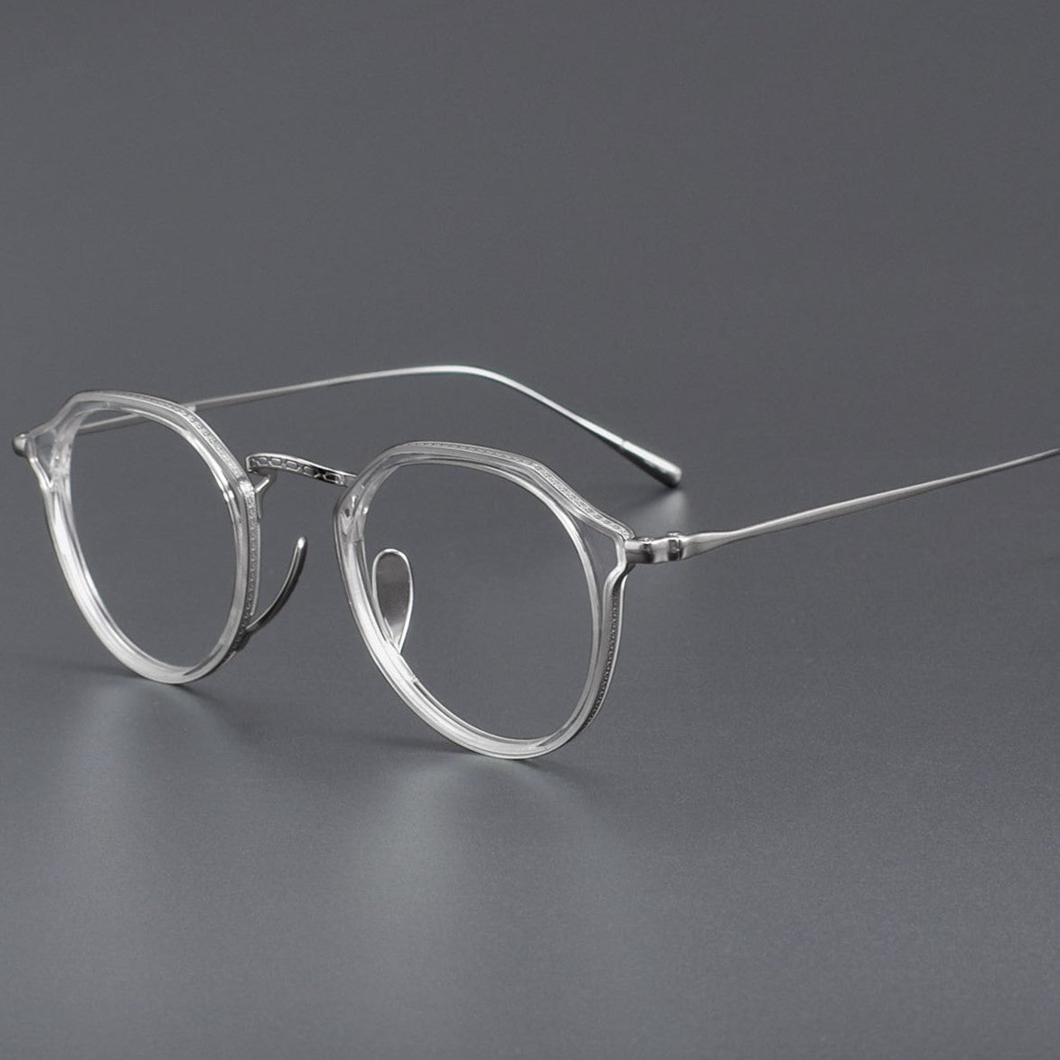 KameManNen Style KMN1113 Pure Titanium Eyeglass Frame | Retro Tortoiseshell Acetate Polygon Glasses – Lightweight Vintage Full Frame for Men & Women - HP eyeglasses