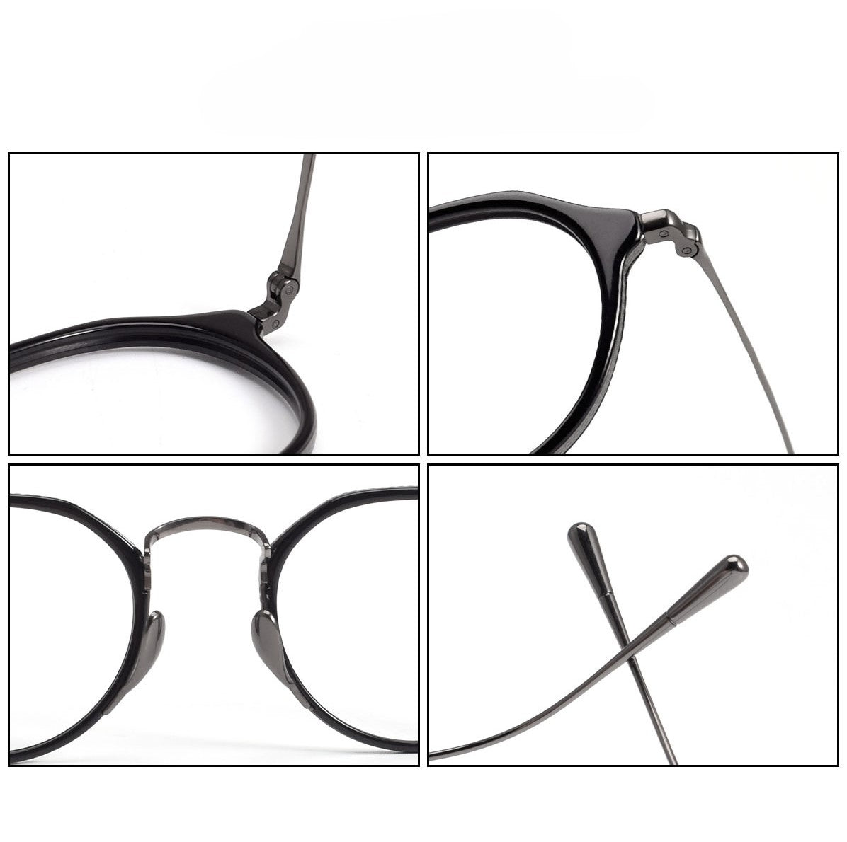 KameManNen Style KMN1113 Pure Titanium Eyeglass Frame | Retro Tortoiseshell Acetate Polygon Glasses – Lightweight Vintage Full Frame for Men & Women - HP eyeglasses