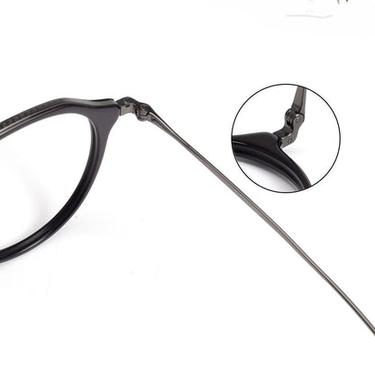 KameManNen Style KMN1113 Pure Titanium Eyeglass Frame | Retro Tortoiseshell Acetate Polygon Glasses – Lightweight Vintage Full Frame for Men & Women - HP eyeglasses