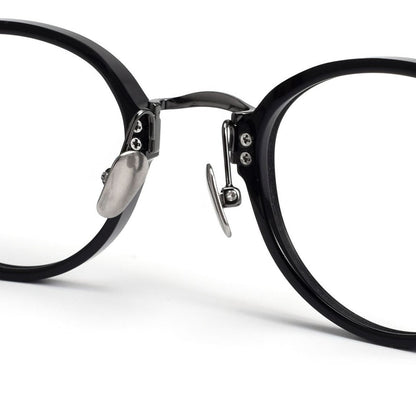 KameManNen Style KMN182 Round Titanium Eyeglasses | Japanese Retro Small Frame Acetate & Pure Titanium Glasses | High Prescription Full Rim Eyewear for Men & Women - HP eyeglasses