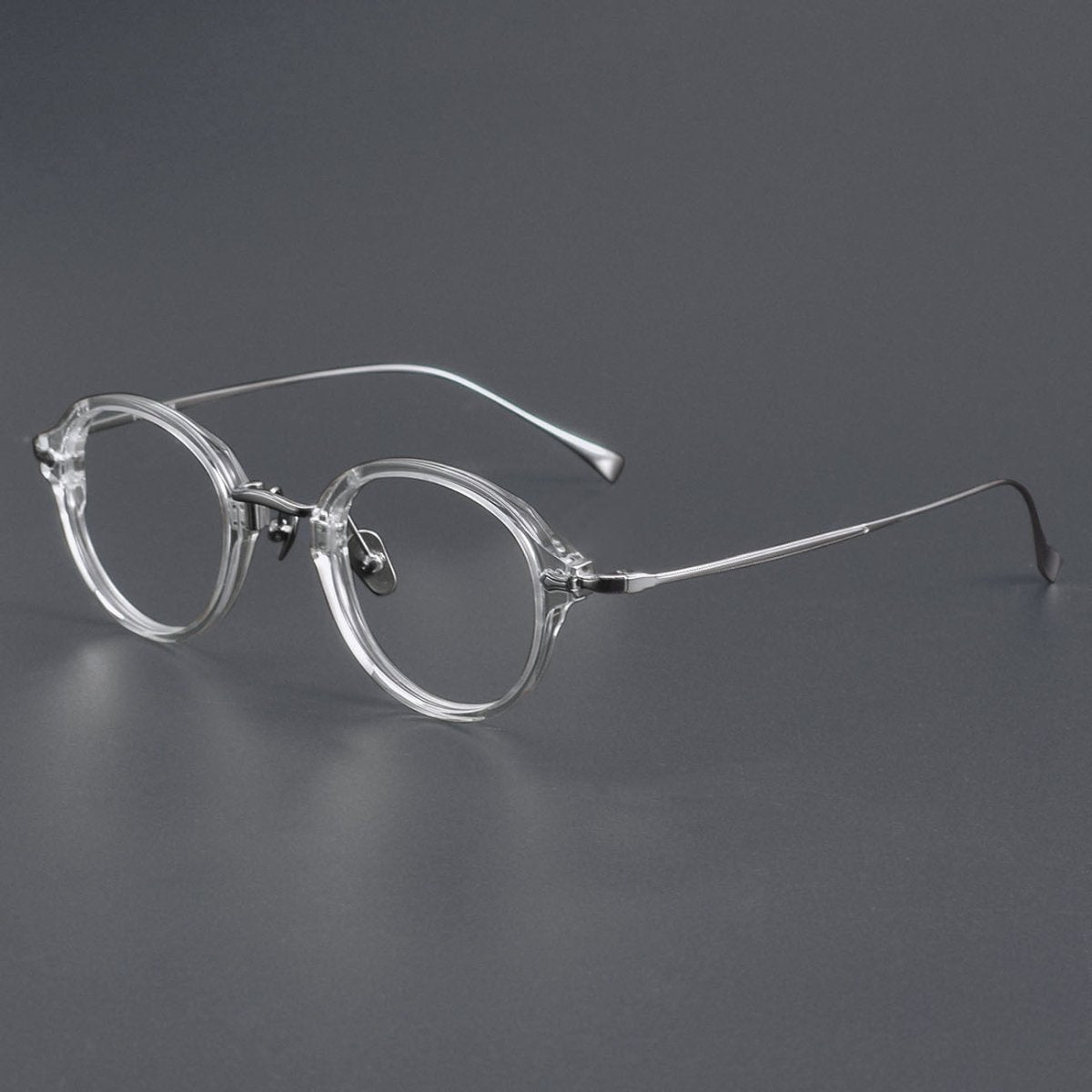 KameManNen Style KMN182 Round Titanium Eyeglasses | Japanese Retro Small Frame Acetate & Pure Titanium Glasses | High Prescription Full Rim Eyewear for Men & Women - HP eyeglasses