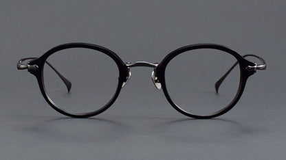 KameManNen Style KMN182 Round Titanium Eyeglasses | Japanese Retro Small Frame Acetate & Pure Titanium Glasses | High Prescription Full Rim Eyewear for Men & Women - HP eyeglasses
