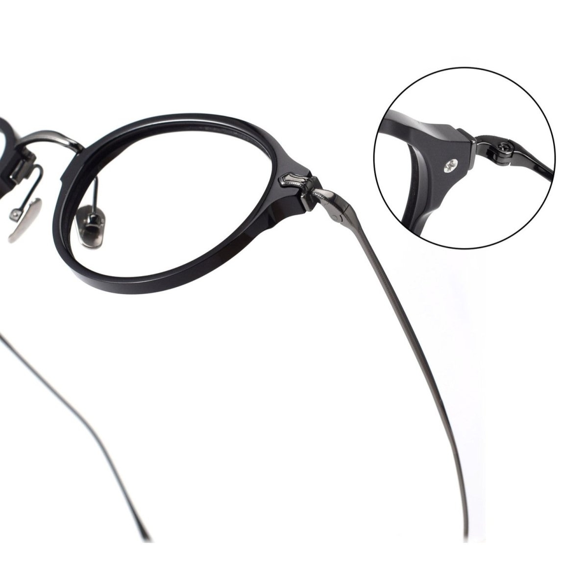 KameManNen Style KMN182 Round Titanium Eyeglasses | Japanese Retro Small Frame Acetate & Pure Titanium Glasses | High Prescription Full Rim Eyewear for Men & Women - HP eyeglasses