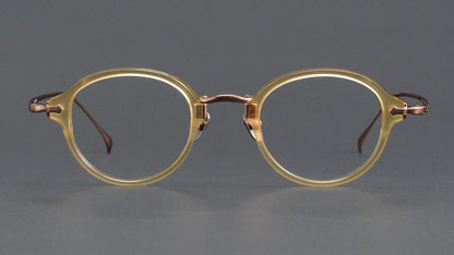 KameManNen Style KMN182 Round Titanium Eyeglasses | Japanese Retro Small Frame Acetate & Pure Titanium Glasses | High Prescription Full Rim Eyewear for Men & Women - HP eyeglasses