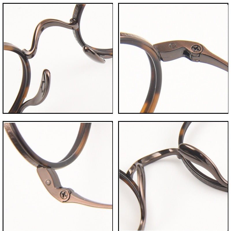 KameManNen Style KMN7307 Round Titanium Eyeglasses | Japanese Retro Small Round Glasses Frame for Men & Women | Lightweight Full Rim Pure Titanium Optical Frame - HP eyeglasses