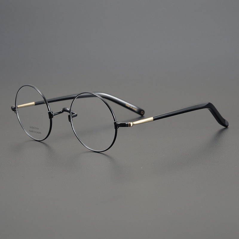 KMN103 Japanese Handmade Round Eyeglasses | Pure Titanium Frame with Integrated Nose Pads - HP eyeglasses