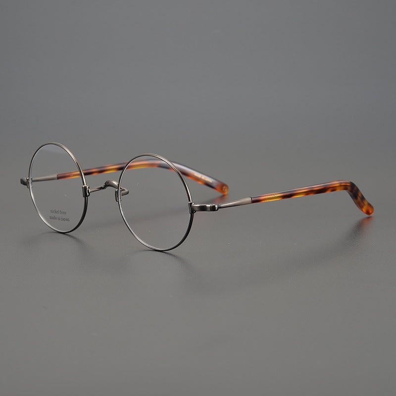 KMN103 Japanese Handmade Round Eyeglasses | Pure Titanium Frame with Integrated Nose Pads - HP eyeglasses