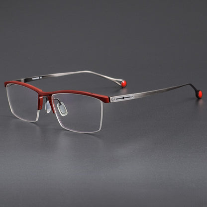 KO - 116 Titanium Semi - Rimless Business Glasses – Okuyama Same Style Lightweight Half Frame Eyewear for Men & Women - HP eyeglasses