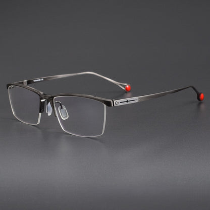 KO - 116 Titanium Semi - Rimless Business Glasses – Okuyama Same Style Lightweight Half Frame Eyewear for Men & Women - HP eyeglasses