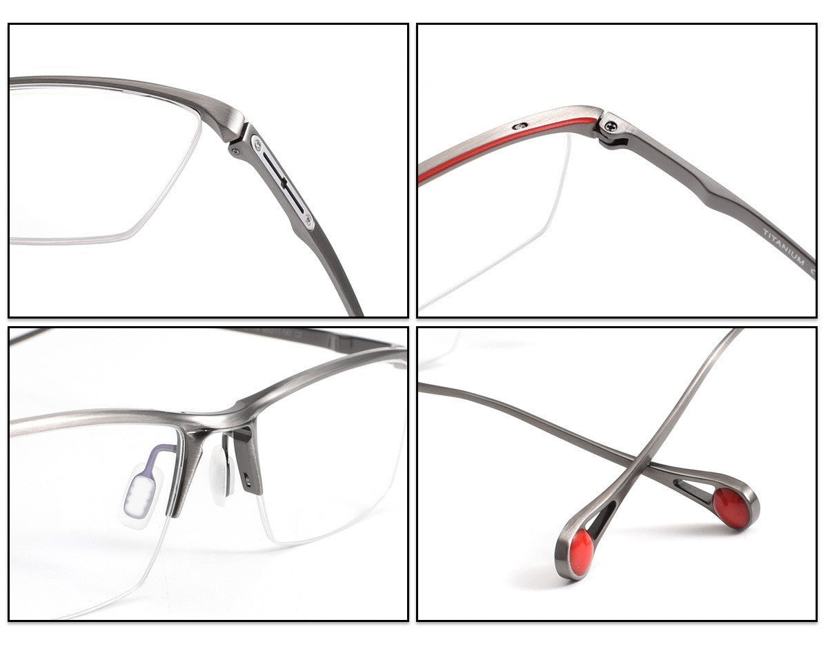 KO - 116 Titanium Semi - Rimless Business Glasses – Okuyama Same Style Lightweight Half Frame Eyewear for Men & Women - HP eyeglasses