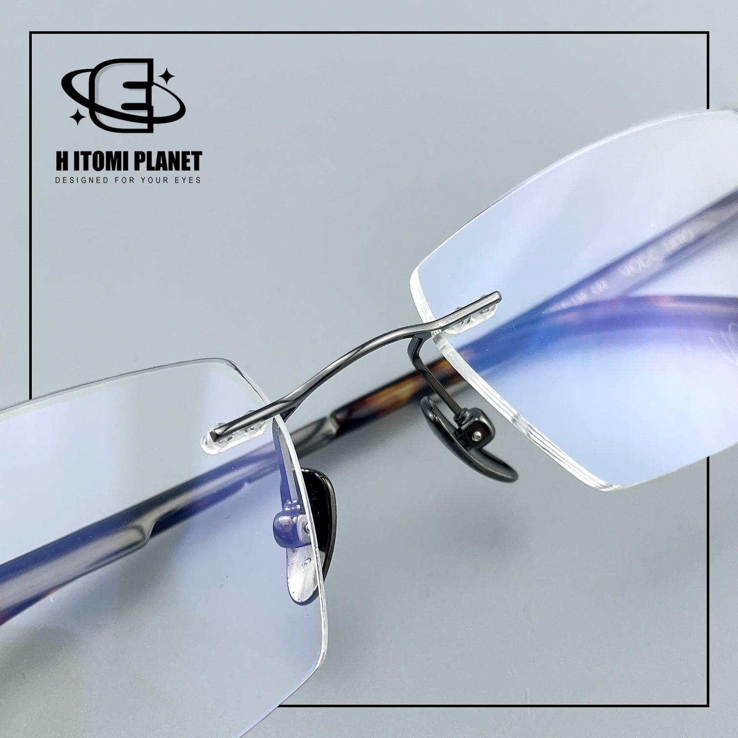 Pure Titanium Rimless Glasses for Men & Women | Ultra-Light Business Prescription Eyeglasses EO-6001