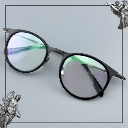 Large Size Pure Titanium Round Glasses Frame Ultra Lightweight Men’s Eyeglasses Wide Fit Japanese Style Optical Frame 0056 - HP eyeglasses