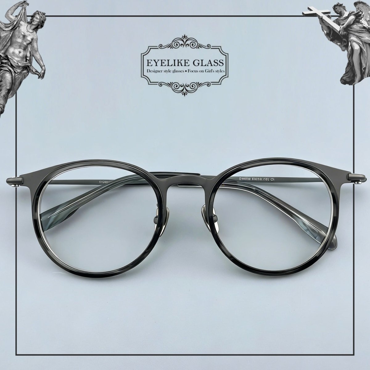 Large Size Pure Titanium Round Glasses Frame Ultra Lightweight Men’s Eyeglasses Wide Fit Japanese Style Optical Frame 0056 - HP eyeglasses