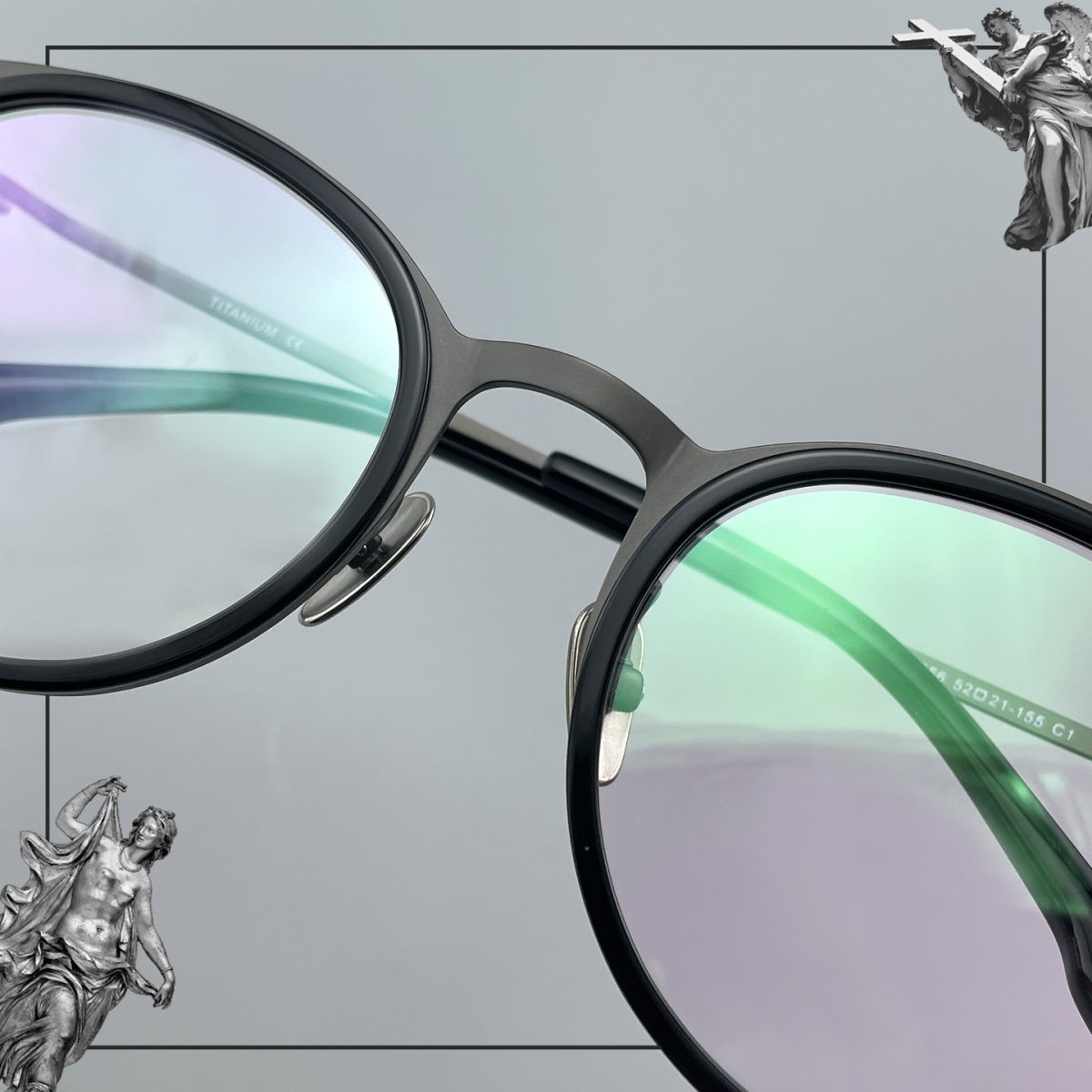 Large Size Pure Titanium Round Glasses Frame Ultra Lightweight Men’s Eyeglasses Wide Fit Japanese Style Optical Frame 0056 - HP eyeglasses