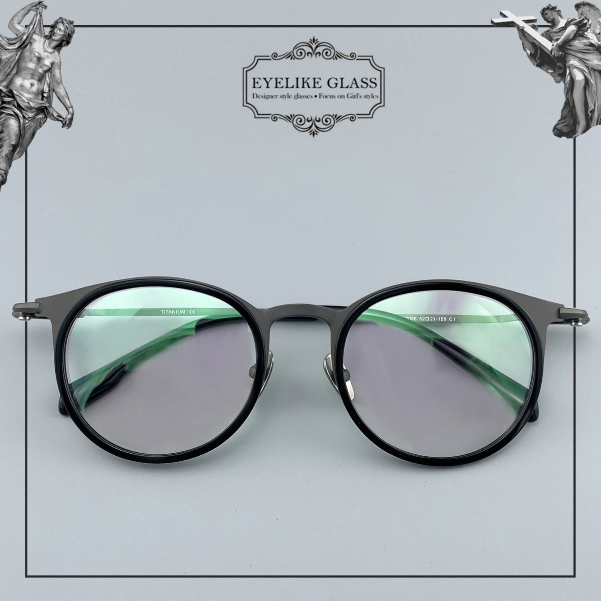Large Size Pure Titanium Round Glasses Frame Ultra Lightweight Men’s Eyeglasses Wide Fit Japanese Style Optical Frame 0056 - HP eyeglasses