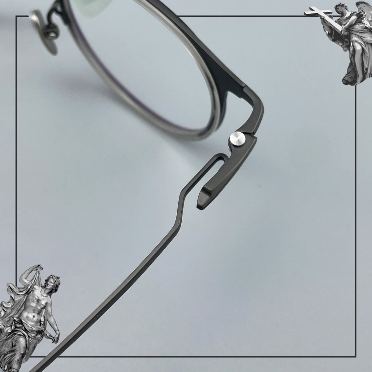 Large Size Pure Titanium Round Glasses Frame Ultra Lightweight Men’s Eyeglasses Wide Fit Japanese Style Optical Frame 0056 - HP eyeglasses