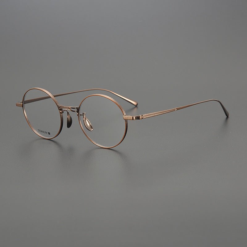 Lightweight Titanium Round Glasses – Retro Purple & Green Full Frame Gothic Style - HP eyeglasses