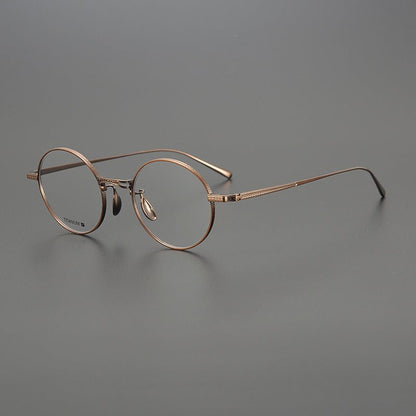 Lightweight Titanium Round Glasses – Retro Purple & Green Full Frame Gothic Style - HP eyeglasses