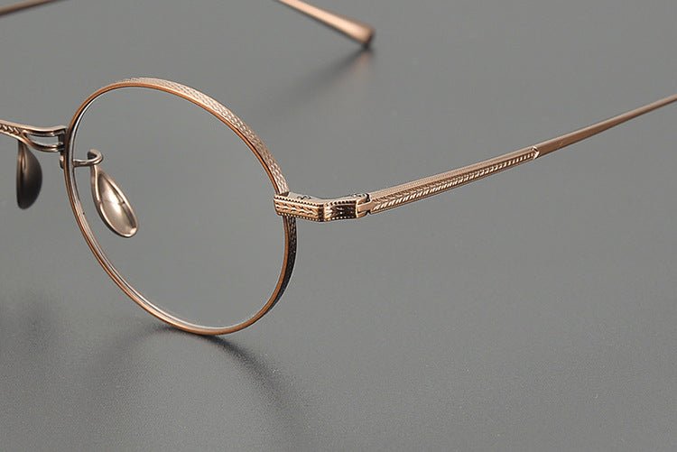 Lightweight Titanium Round Glasses – Retro Purple & Green Full Frame Gothic Style - HP eyeglasses