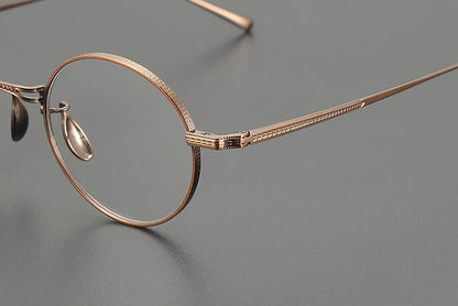 Lightweight Titanium Round Glasses – Retro Purple & Green Full Frame Gothic Style - HP eyeglasses