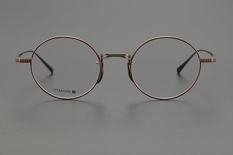 Lightweight Titanium Round Glasses – Retro Purple & Green Full Frame Gothic Style - HP eyeglasses