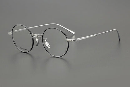 Lightweight Titanium Round Glasses – Retro Purple & Green Full Frame Gothic Style - HP eyeglasses