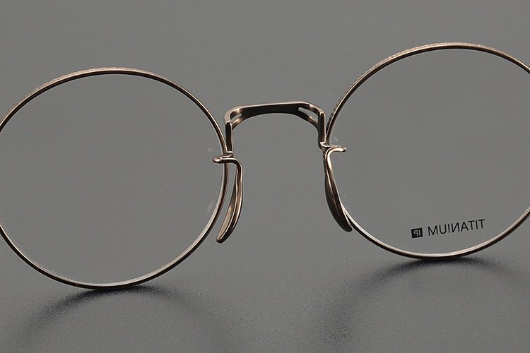 Lightweight Titanium Round Glasses – Retro Purple & Green Full Frame Gothic Style - HP eyeglasses