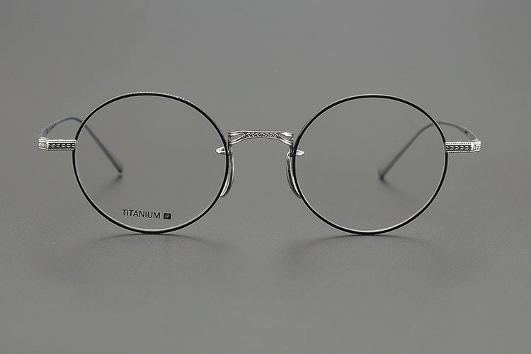 Lightweight Titanium Round Glasses – Retro Purple & Green Full Frame Gothic Style - HP eyeglasses