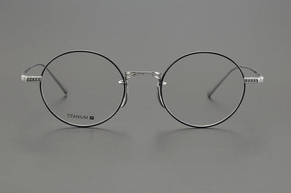 Lightweight Titanium Round Glasses – Retro Purple & Green Full Frame Gothic Style - HP eyeglasses