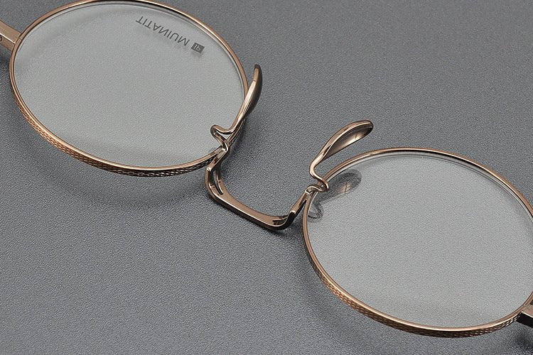 Lightweight Titanium Round Glasses – Retro Purple & Green Full Frame Gothic Style - HP eyeglasses