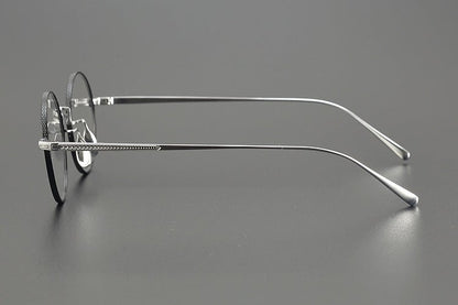 Lightweight Titanium Round Glasses – Retro Purple & Green Full Frame Gothic Style - HP eyeglasses