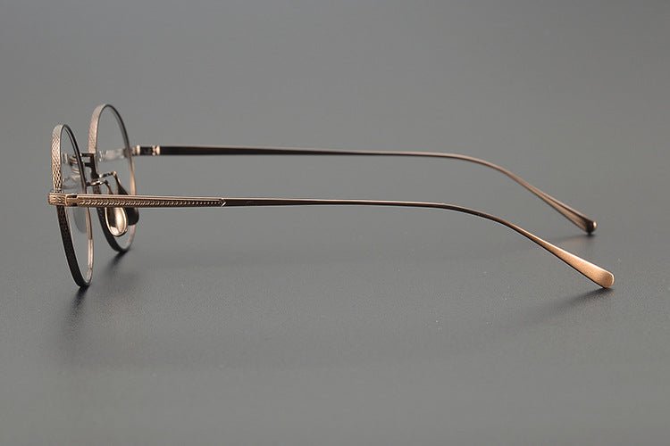 Lightweight Titanium Round Glasses – Retro Purple & Green Full Frame Gothic Style - HP eyeglasses