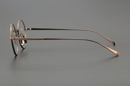 Lightweight Titanium Round Glasses – Retro Purple & Green Full Frame Gothic Style - HP eyeglasses