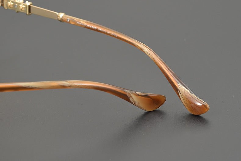 Limited Edition Chrome Hearts Style Aviator Glasses – Oversized Full Frame Double Bridge Eyewear with Vintage Engraved Details CH8077 - HP eyeglasses