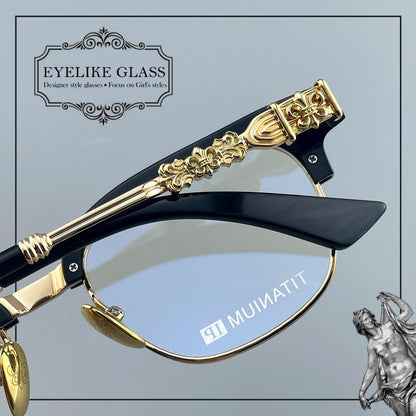 Limited Edition Handcrafted Browline Eyeglass Frame | Gothic Carved Acetate – CH8224 - HP eyeglasses