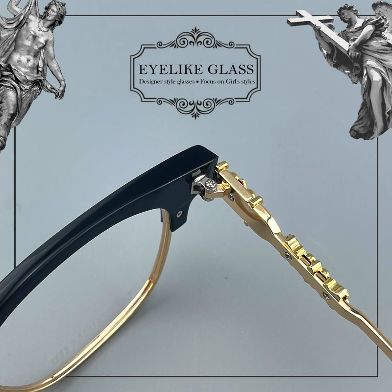 Limited Edition Handcrafted Browline Eyeglass Frame | Gothic Carved Acetate – CH8224 - HP eyeglasses