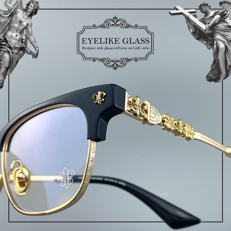 Limited Edition Handcrafted Browline Eyeglass Frame | Gothic Carved Acetate – CH8224 - HP eyeglasses