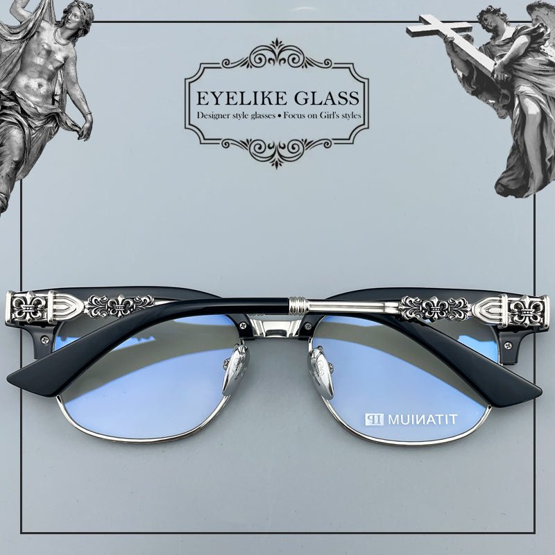 Limited Edition Handcrafted Browline Eyeglass Frame | Gothic Carved Acetate – CH8224 - HP eyeglasses